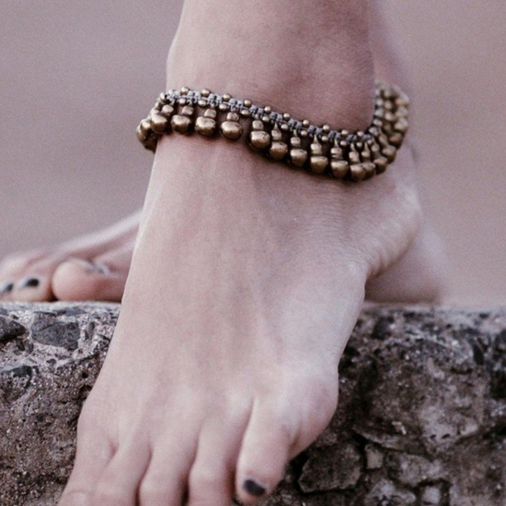 🌛New Gypsy Jingle Bell Brass Anklet🌜